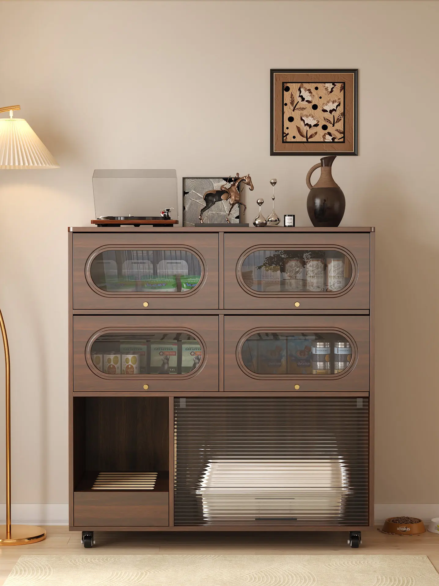 Food Storage Locker - Solid wood cat litter box, litter