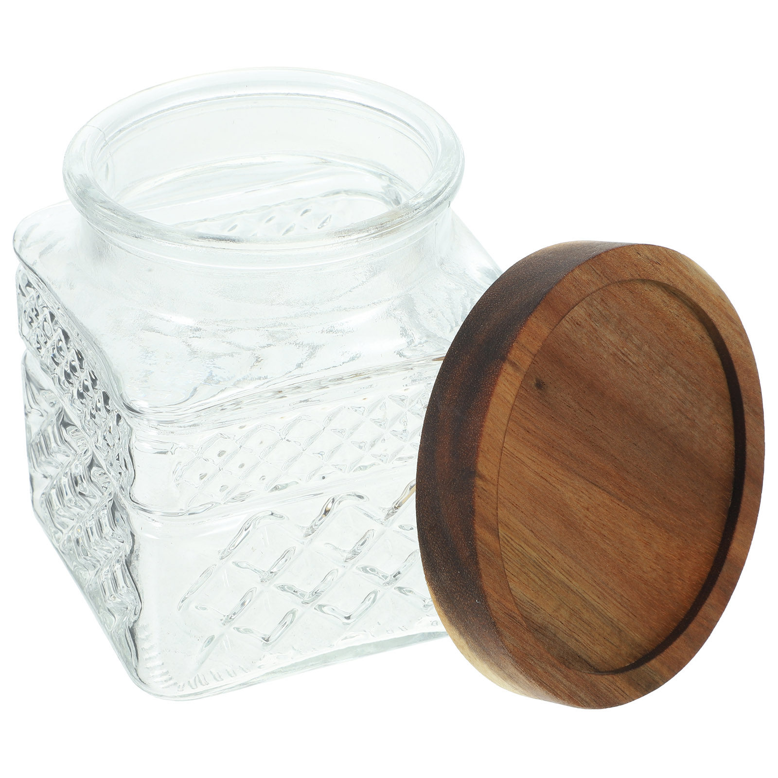 Food Storage Glass Containers Large - Glass Storage Jar Airtight Canister Wood