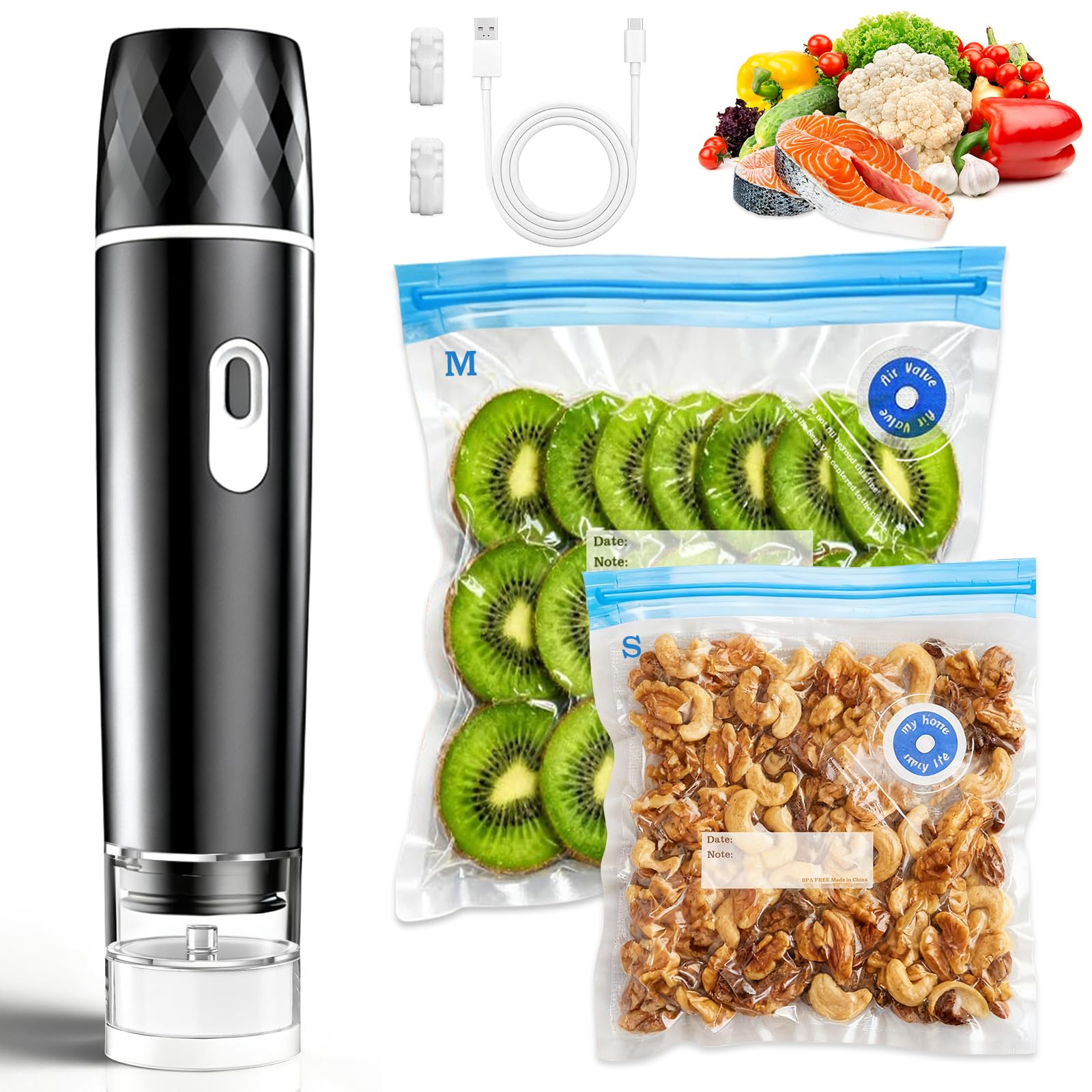 Food Storage Vacuum Sealer Machine - Food Vacuum Sealer, 60KPA Powerful Suction