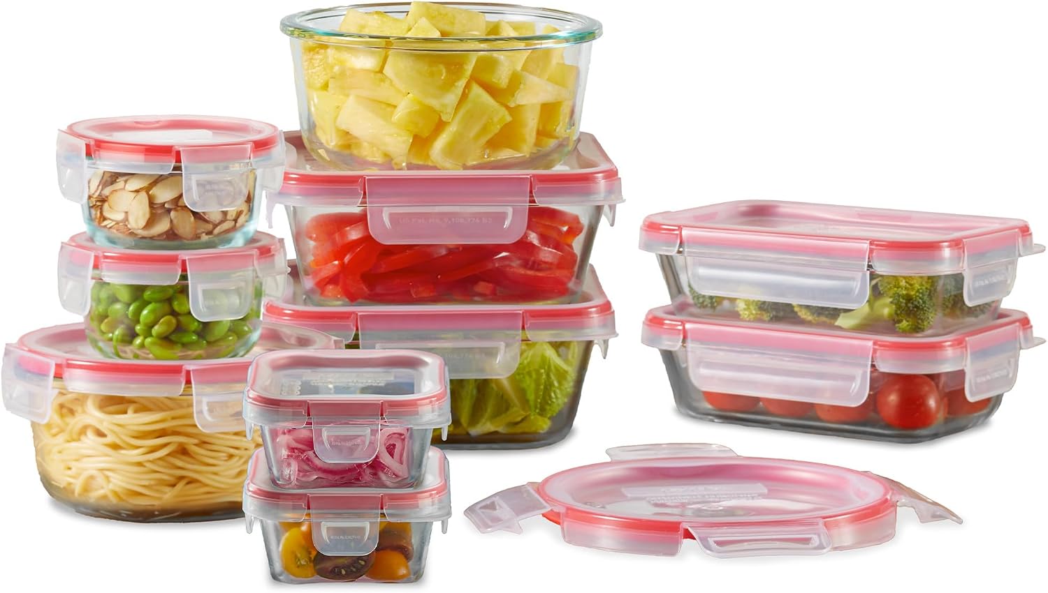 Food Storage Glass Container Set - Freshlock (10-Pack) Mixed Sized Airtight Glass