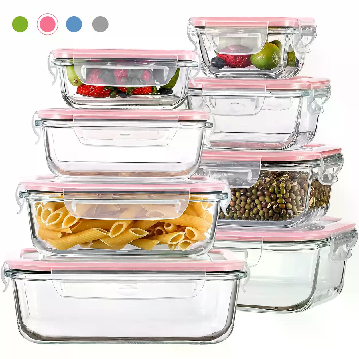 Food Storage Organization Ideas - AISOON 12/8 Pack Stackable Borosilicate Glass