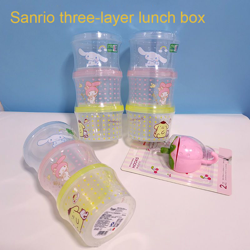 Food Storage On Table - Kitty Bento Box Set 3 Pieces