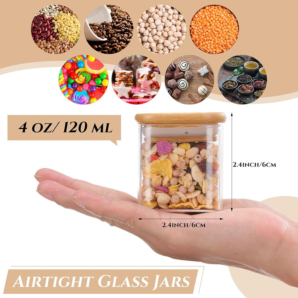 4oz 6Packs Glass Jars Set with - Food Storage Glass Container Set ulasan dan harga