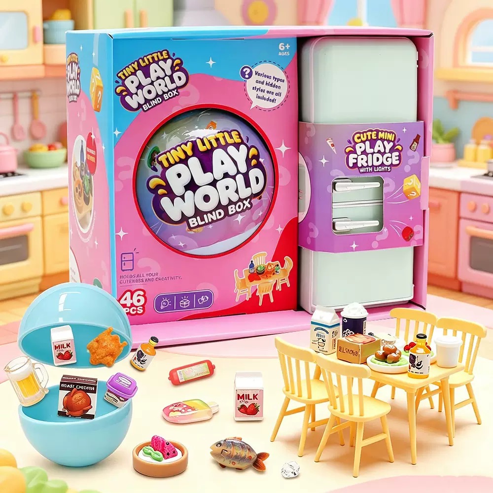 4-Color Mini Fridge Blind Box  - Food Storage On Table ulasan dan harga