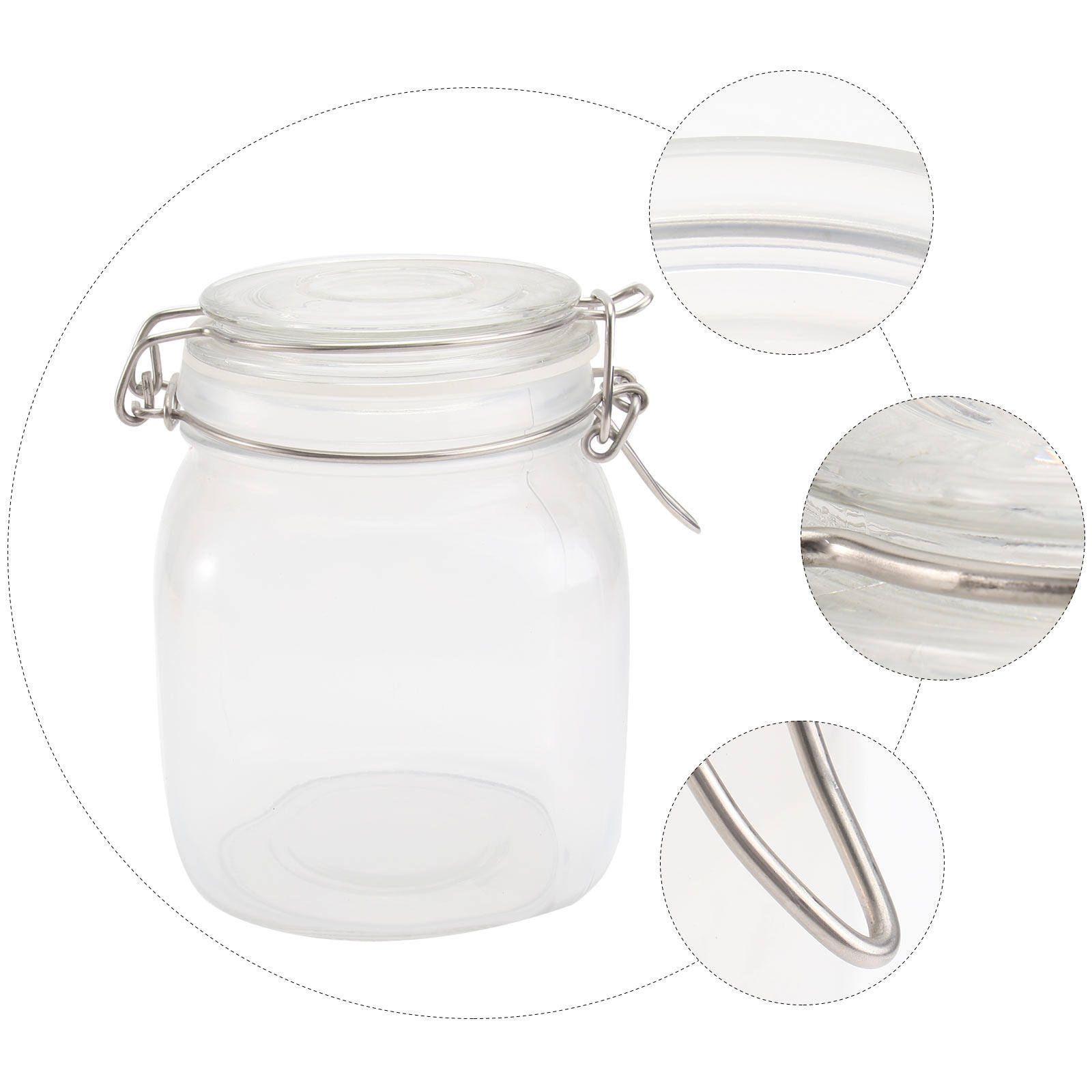 1000Ml Square Transparent Glas - Food Storage Glass Container Set ulasan dan harga