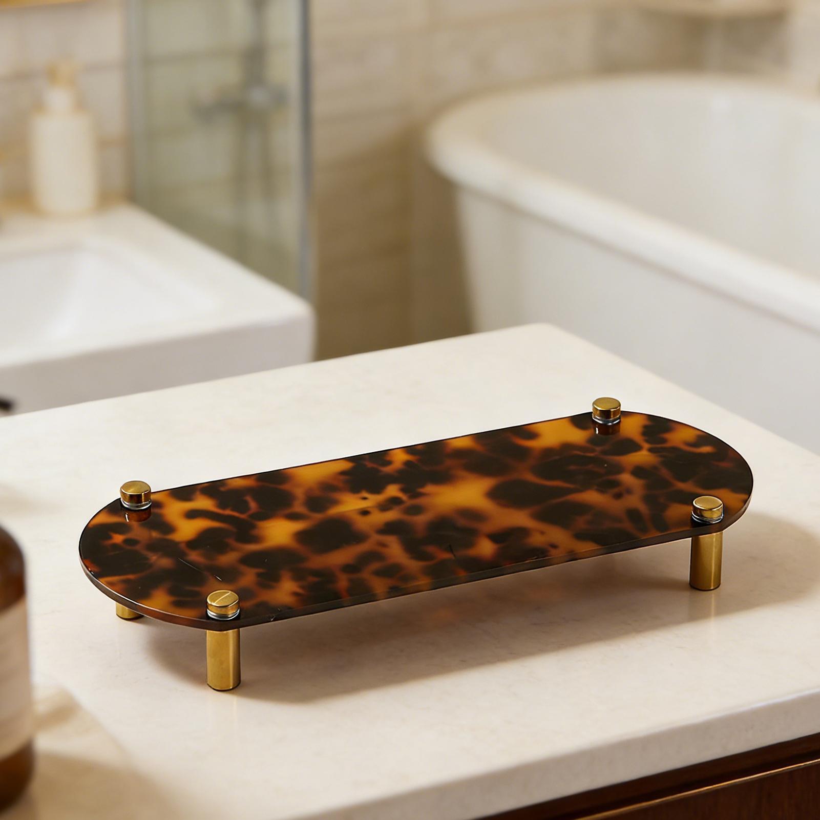 Bathroom Counter Tray Tortoise - Storage Food Tray ulasan dan harga