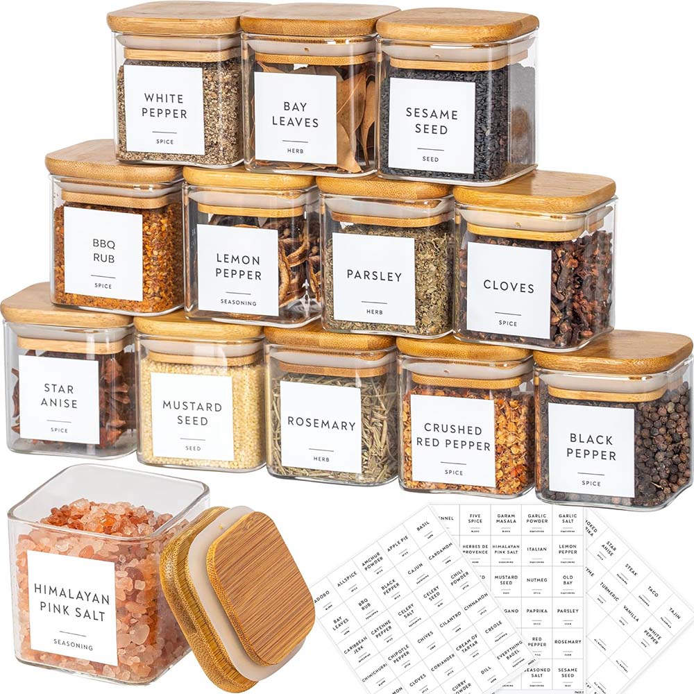 5oz Glass Jars Set with Spice  - Food Storage Glass Container Set ulasan dan harga