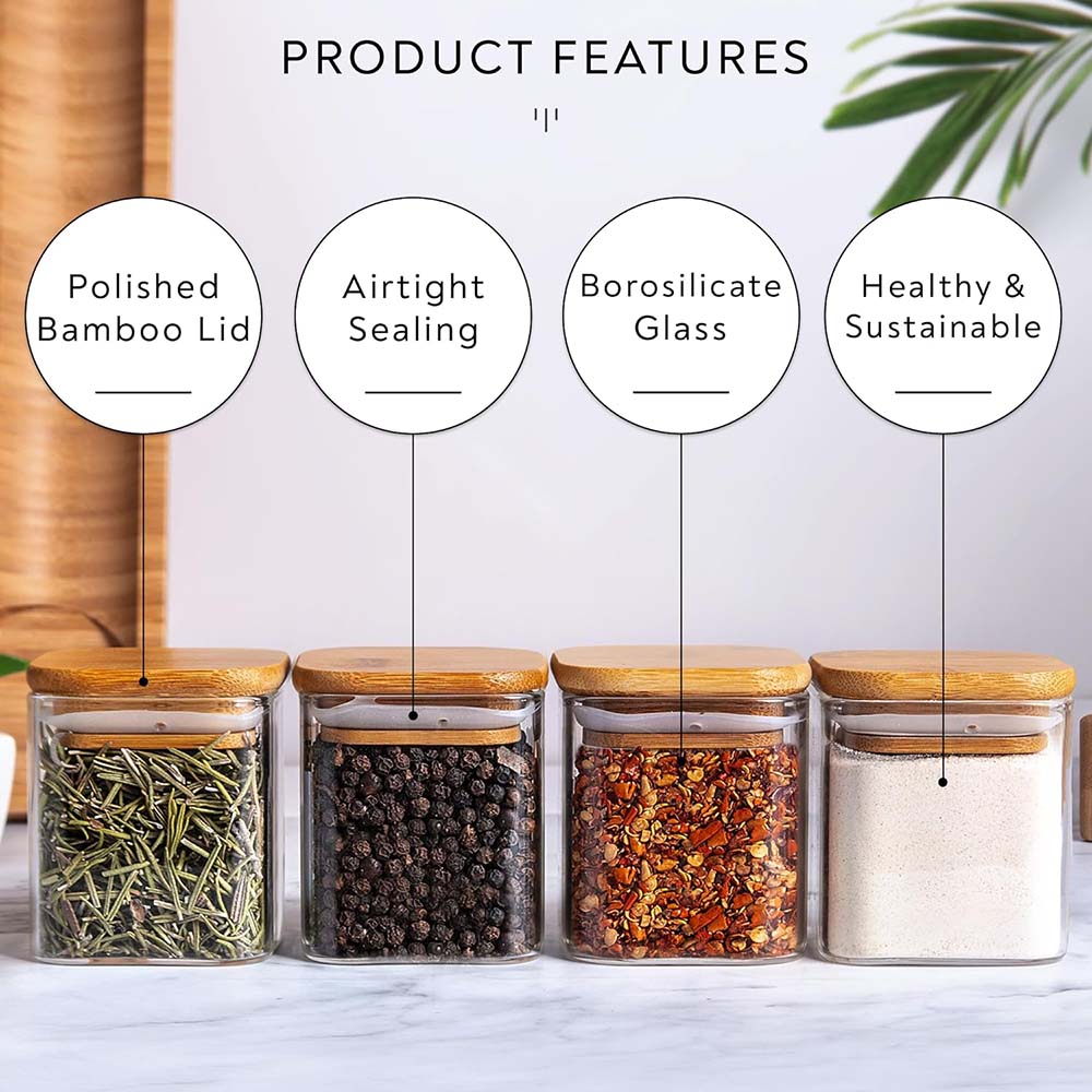 5oz Glass Jars Set with Spice  - Food Storage Glass Container Set ulasan dan harga