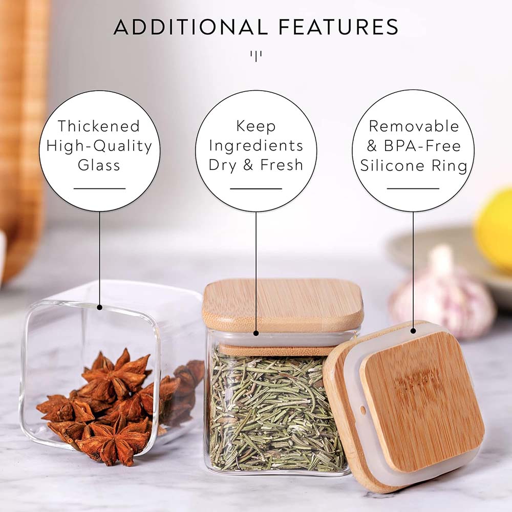 5oz Glass Jars Set with Spice  - Food Storage Glass Container Set ulasan dan harga