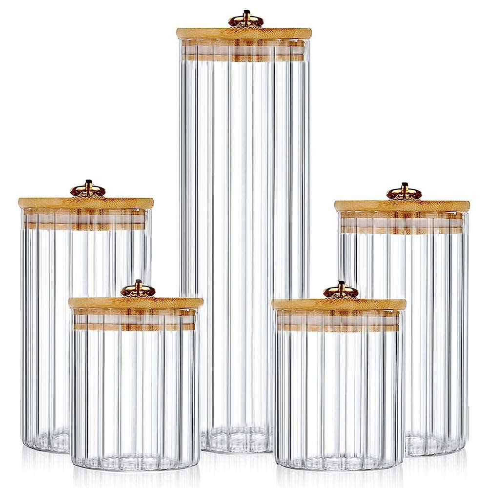 Glass Storage Jars Set of 3, A - Food Storage Glass Container Set ulasan dan harga