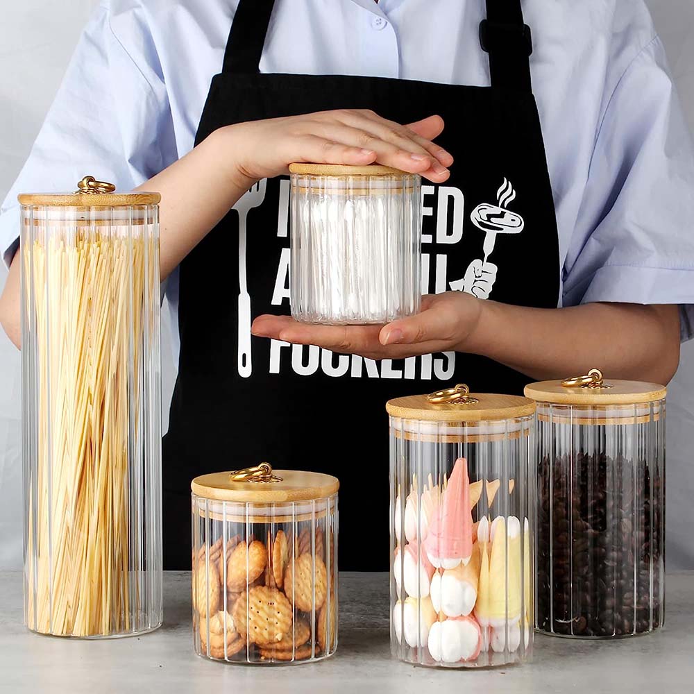 Glass Storage Jars Set of 3, A - Food Storage Glass Container Set ulasan dan harga