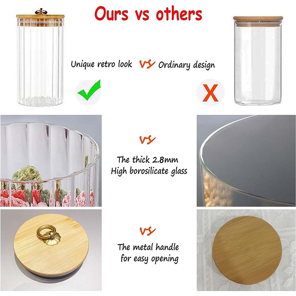 Glass Storage Jars Set of 3, A - Food Storage Glass Container Set ulasan dan harga