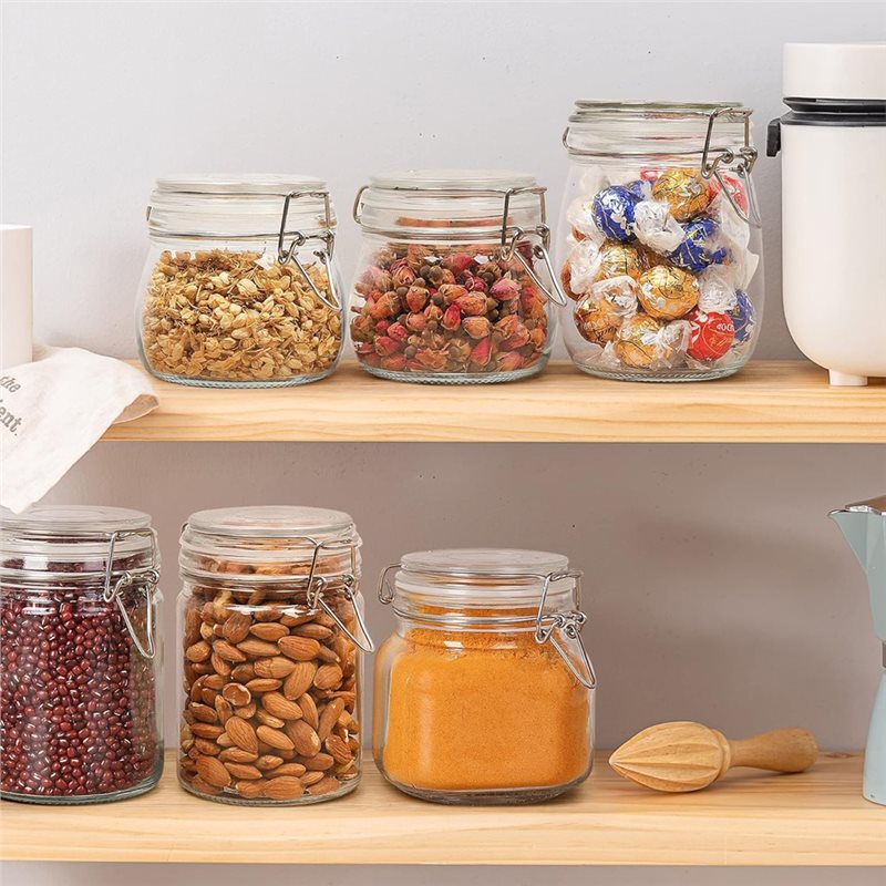 A96K-Glass Jars 17 Oz Small Ai - Food Storage Glass Container Set ulasan dan harga