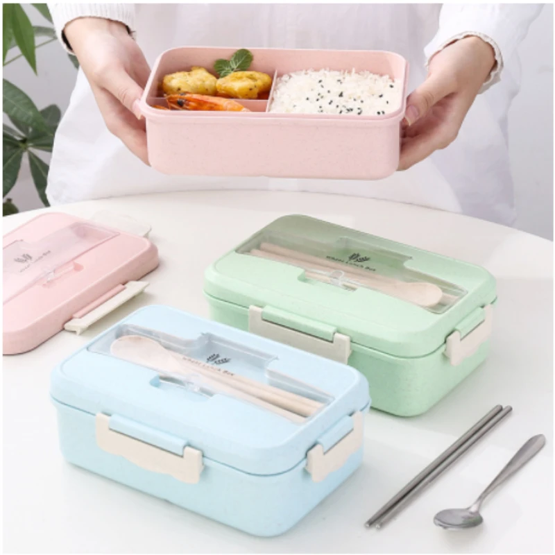 Microwave Lunch Box Wheat Stra - Food Storage No Plastic ulasan dan harga