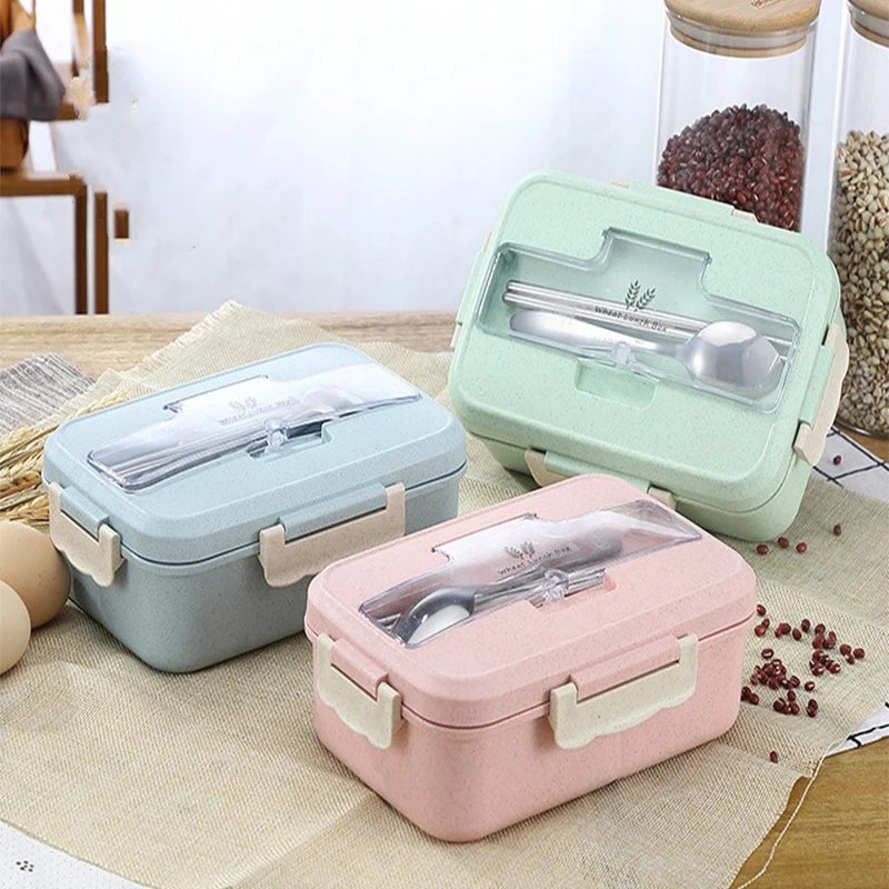 Microwave Lunch Box Wheat Stra - Food Storage No Plastic ulasan dan harga