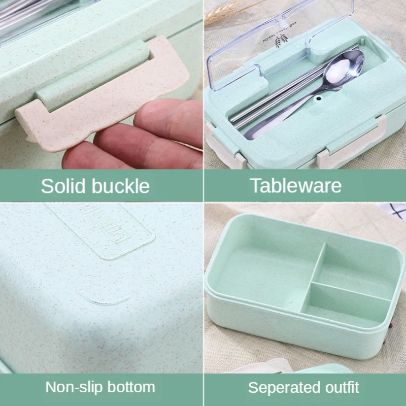 Microwave Lunch Box Wheat Stra - Food Storage No Plastic ulasan dan harga