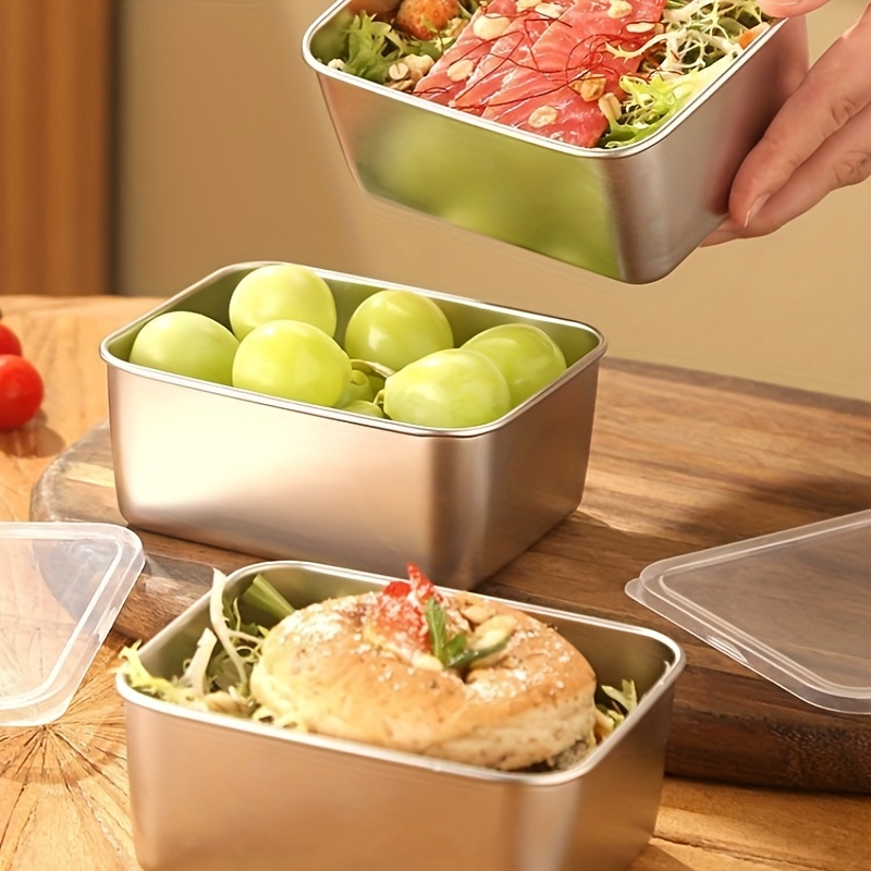 3/6Pcs Stainless Steel Rectang - Storage Food Tray ulasan dan harga
