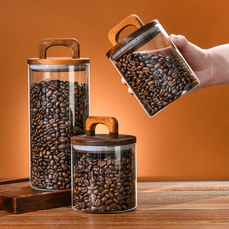 800-2100ml Wood Lid Glass Jar  - Food Storage Glass Containers Large ulasan dan harga