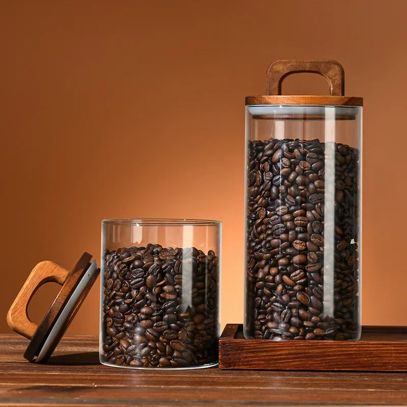 800-2100ml Wood Lid Glass Jar  - Food Storage Glass Containers Large ulasan dan harga