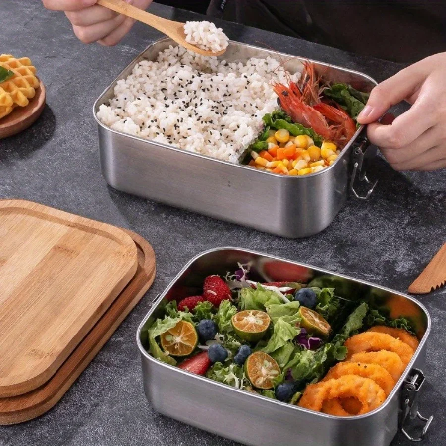 New 304 Stainless Steel Bamboo - Food Storage On Table ulasan dan harga