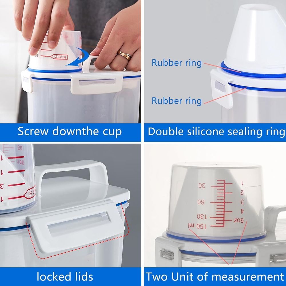 5.5 Lbs Rice Airtight Dry Food - Food Storage No Plastic ulasan dan harga