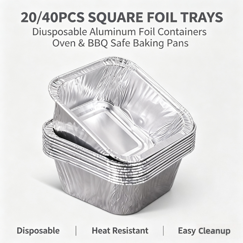 20/40Pcs Square Disposable Alu - Food Storage Aluminum Containers ulasan dan harga