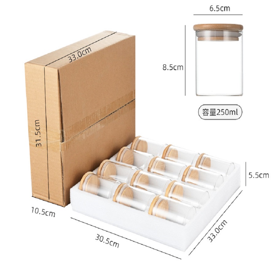 12pcs/set Airtight Glass Stora - Food Storage Glass Container Set ulasan dan harga