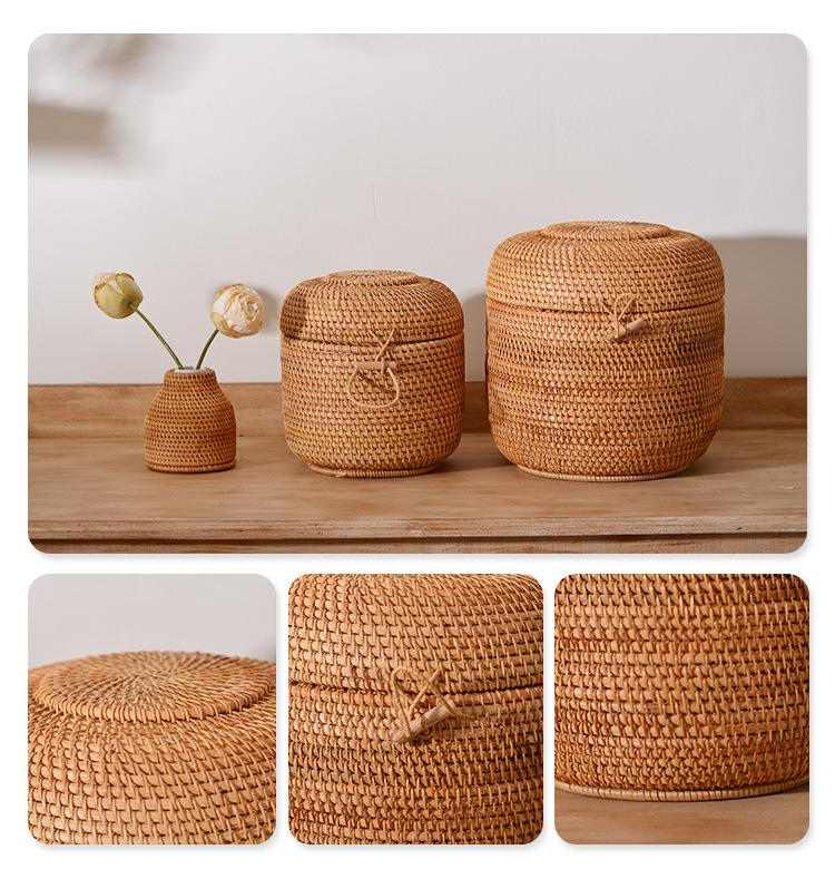 Handwoven Rattan Tea Storage B - Food Storage On Table ulasan dan harga