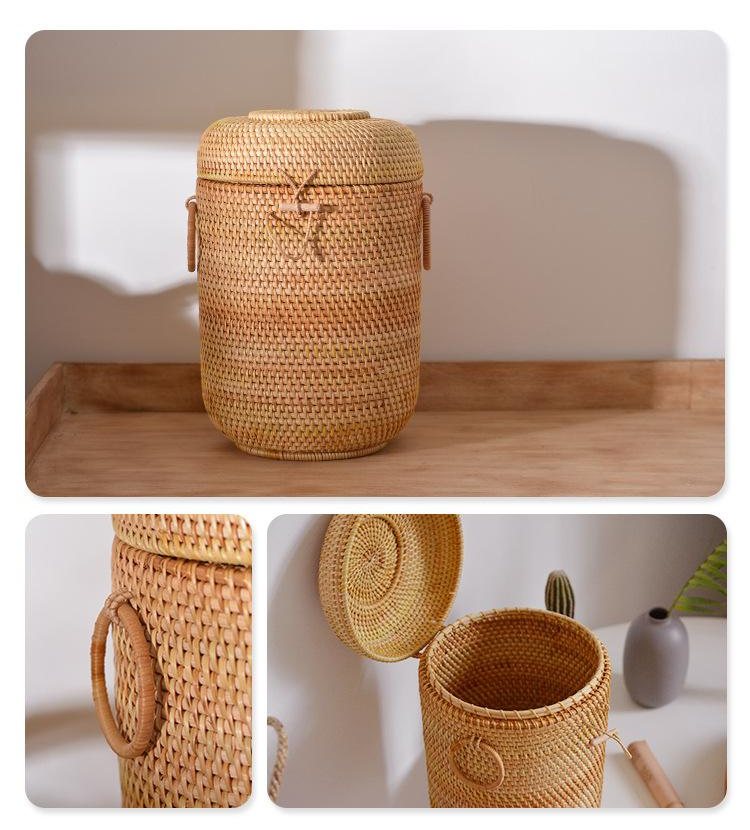 Handwoven Rattan Tea Storage B - Food Storage On Table ulasan dan harga
