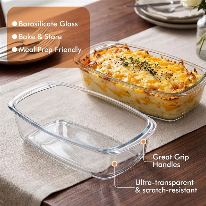 A25F-2-Pack LARGE 7.6 Cups/180 - Food Storage Glass Containers Large ulasan dan harga
