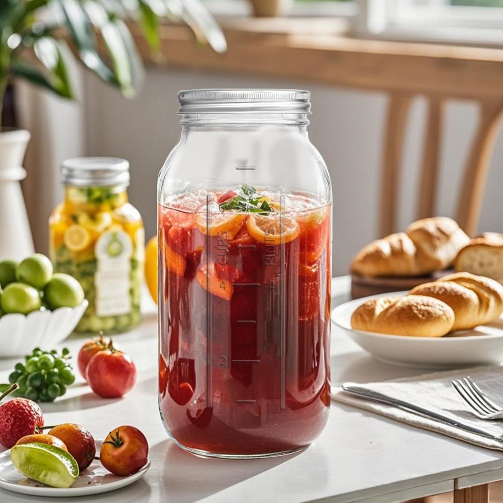 2000ML Wide Mouth Mason Glass  - Food Storage Glass Containers Large ulasan dan harga