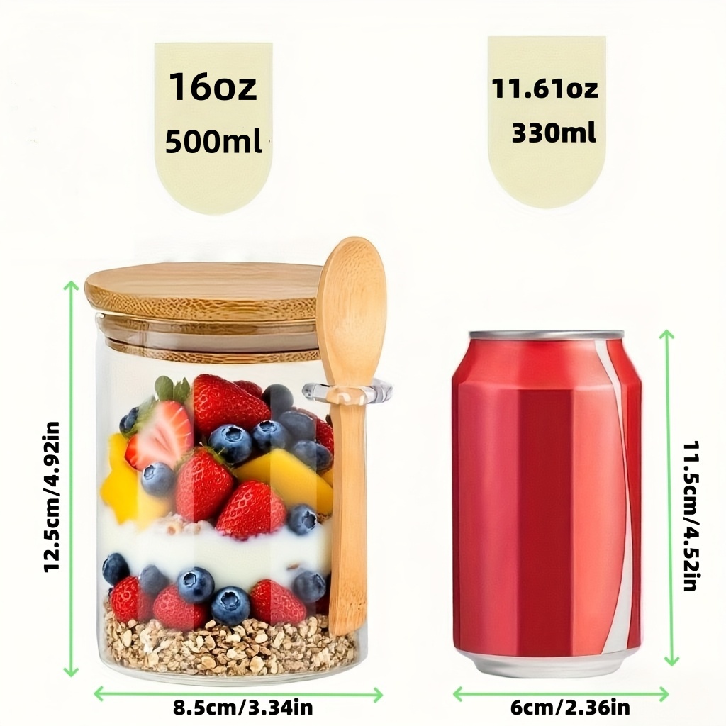 1/2/4/8Pcs Oatmeal Glass Cup S - Food Storage Glass Container Set ulasan dan harga
