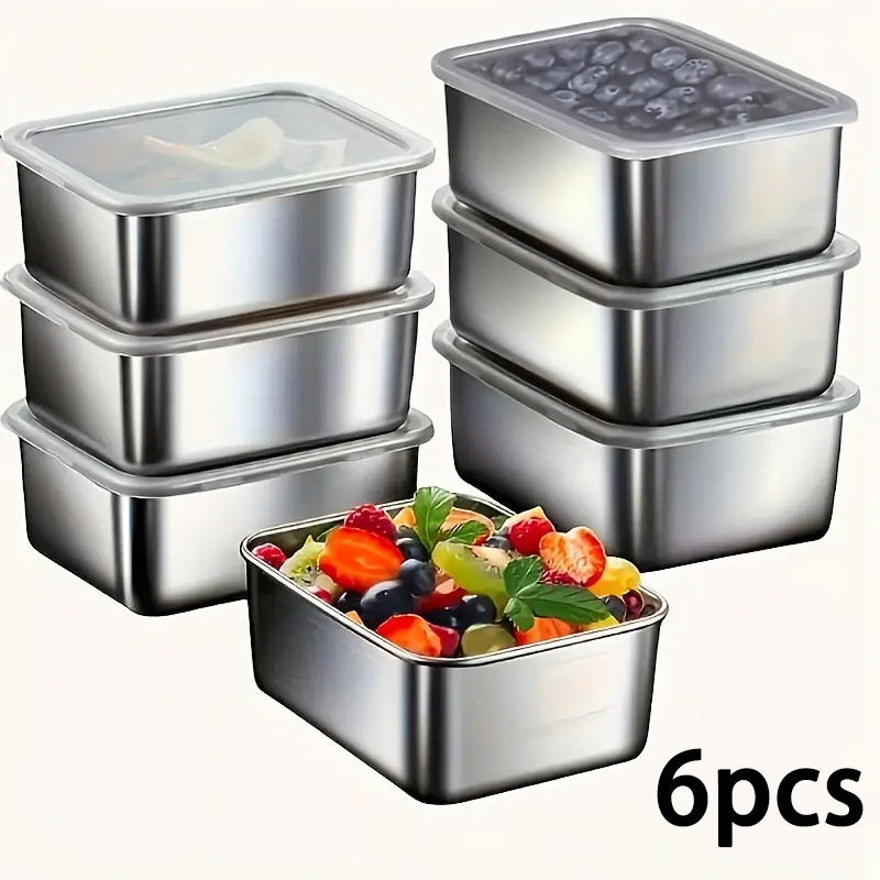 6-Piece Stainless Steel Food S - Food Storage Types ulasan dan harga