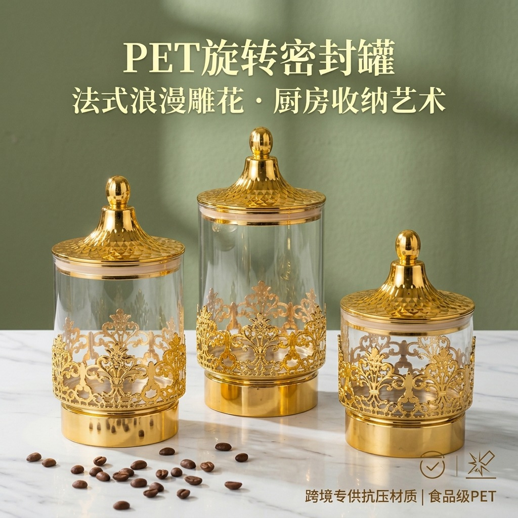 European Transparent Gold-plat - Food Storage Tank ulasan dan harga