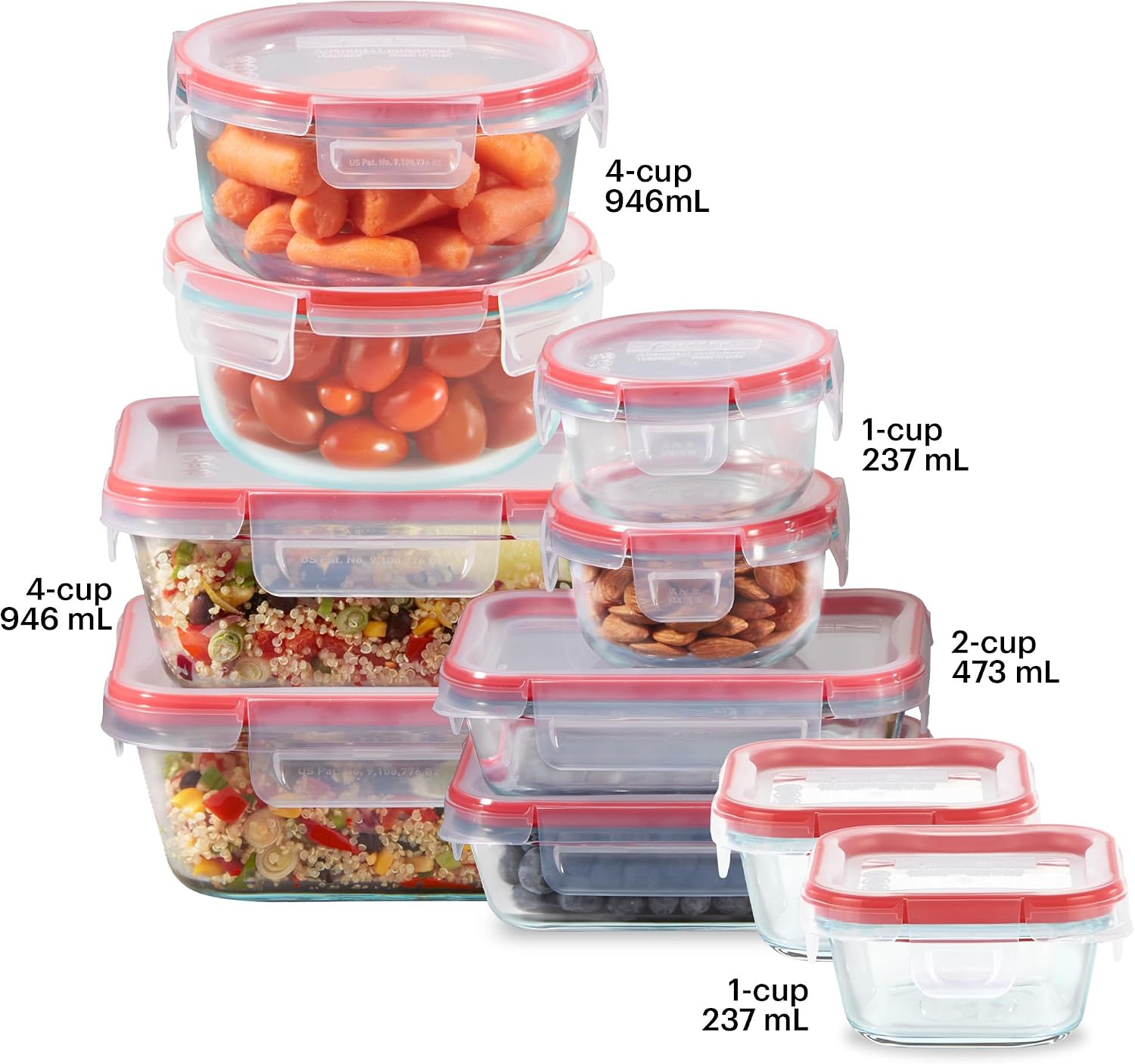 Freshlock (10-Pack) Mixed Size - Food Storage Glass Container Set ulasan dan harga