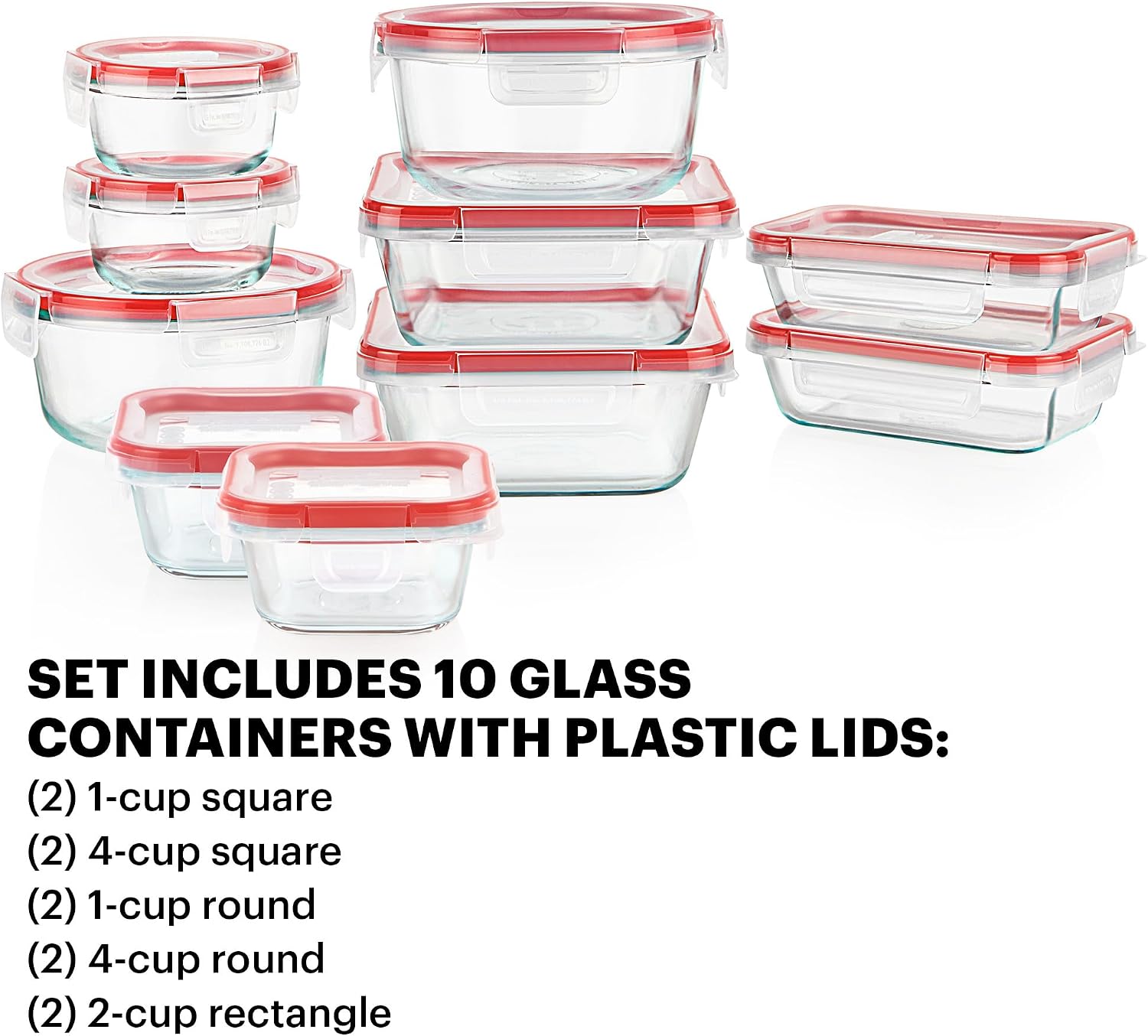 Freshlock (10-Pack) Mixed Size - Food Storage Glass Container Set ulasan dan harga
