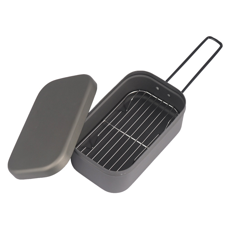 Camping Lunch Box Steaming Rac - Food Storage Aluminum Containers ulasan dan harga