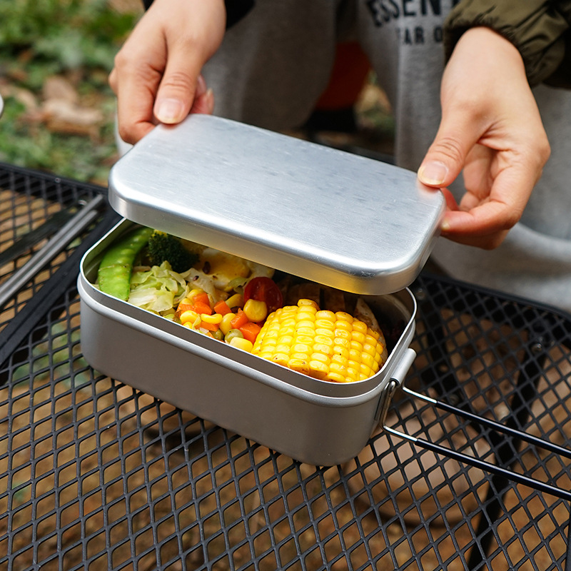 Camping Lunch Box Steaming Rac - Food Storage Aluminum Containers ulasan dan harga