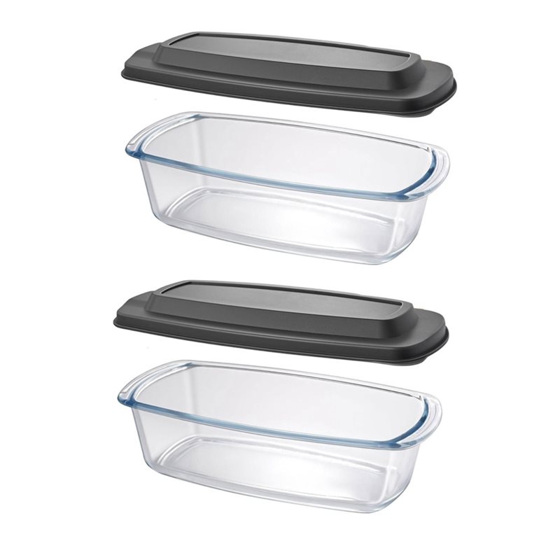 FYBL-Glass Loaf Pan, 2-Pack LA - Food Storage Glass Containers Large ulasan dan harga