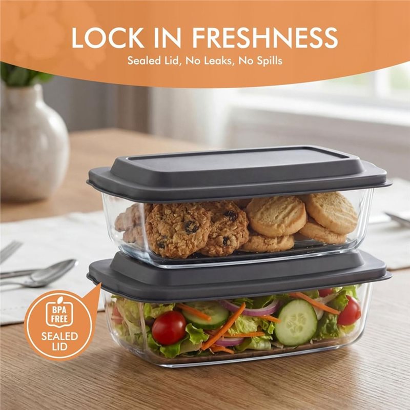 FYBL-Glass Loaf Pan, 2-Pack LA - Food Storage Glass Containers Large ulasan dan harga