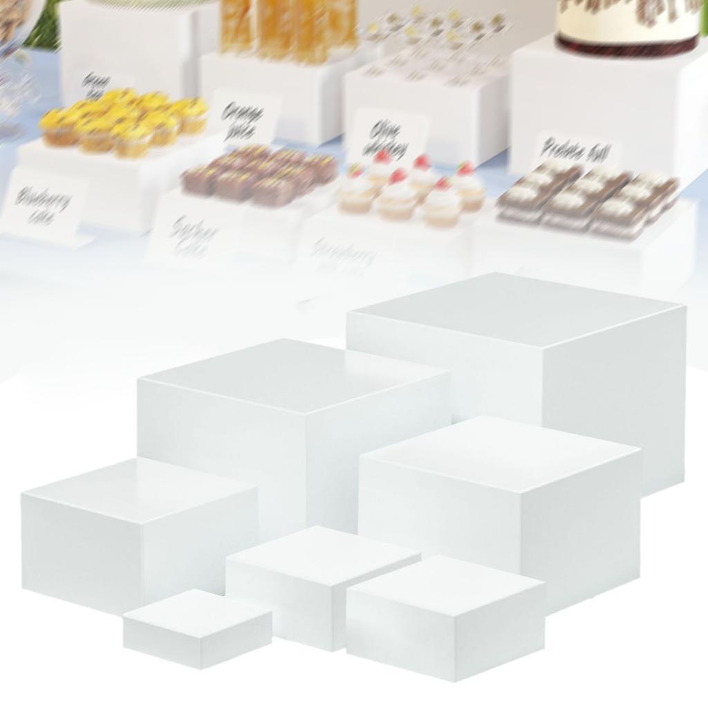 7 Pieces Acrylic Cube Display  - Food Storage On Table ulasan dan harga