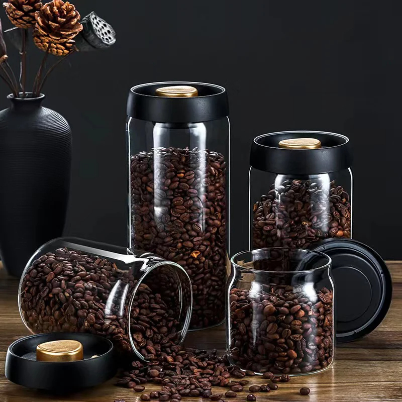 Coffee beans vacuum sealed jar - Food Storage Glass Container Set ulasan dan harga