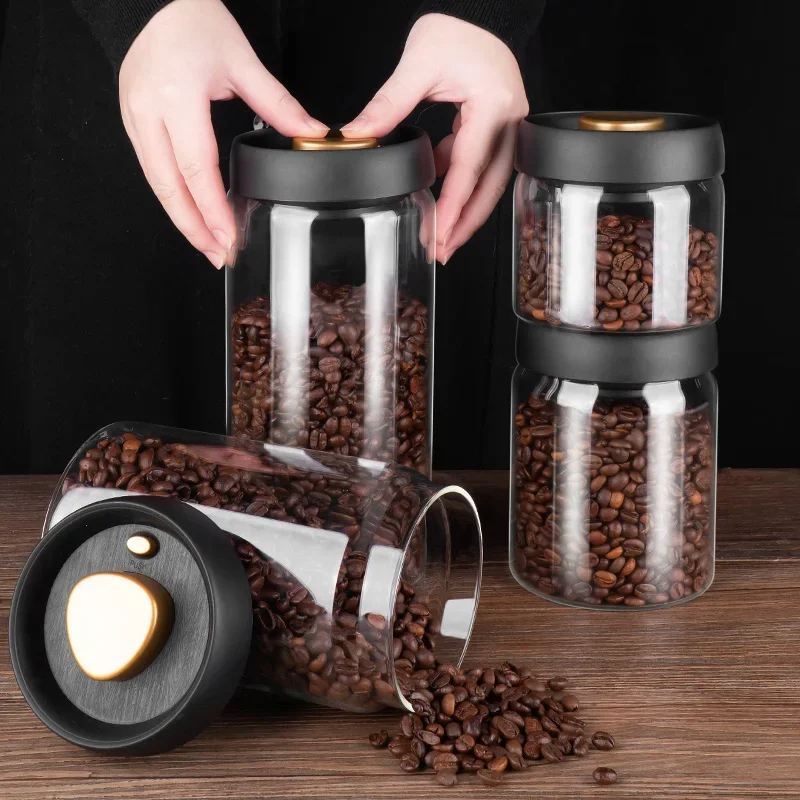 Coffee beans vacuum sealed jar - Food Storage Glass Container Set ulasan dan harga
