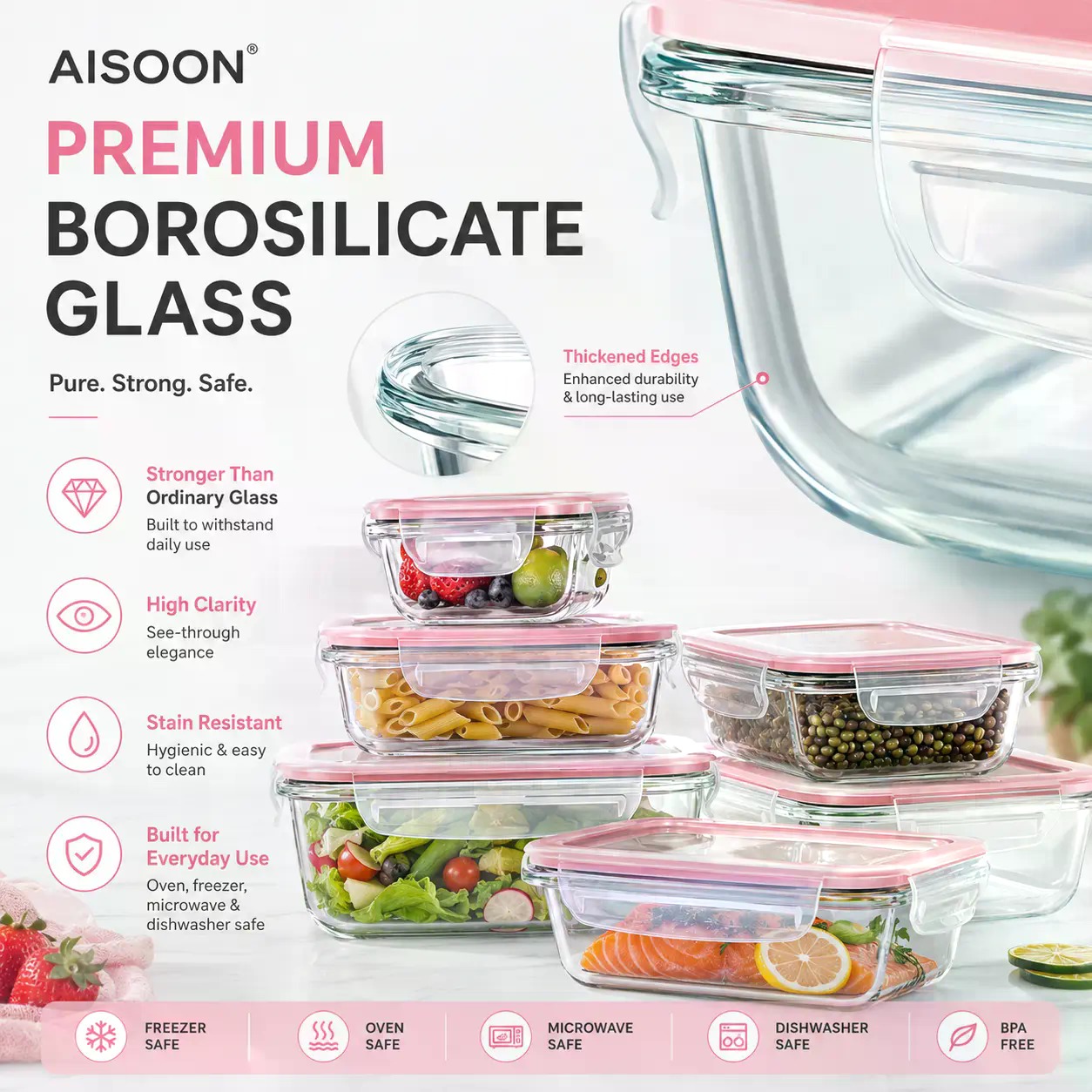 AISOON 12/8 Pack Stackable Bor - Food Storage Organization Ideas ulasan dan harga