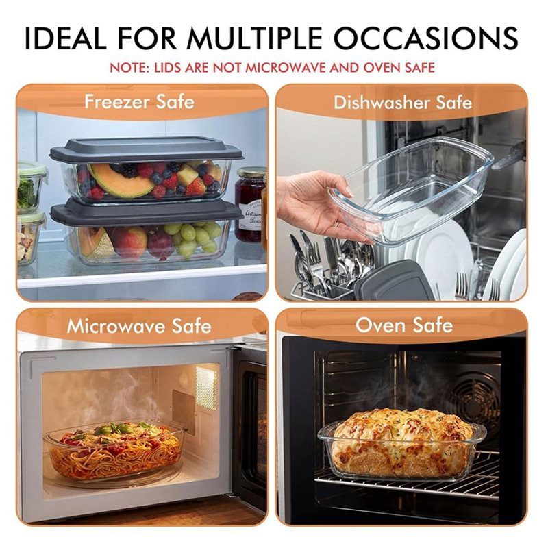 ABMR-Loaf Pan 2-Pack LARGE 7.6 - Food Storage Glass Containers Large ulasan dan harga