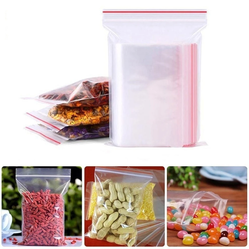 100-1000Pcs Reclosable Transpa - Food Storage Locker ulasan dan harga
