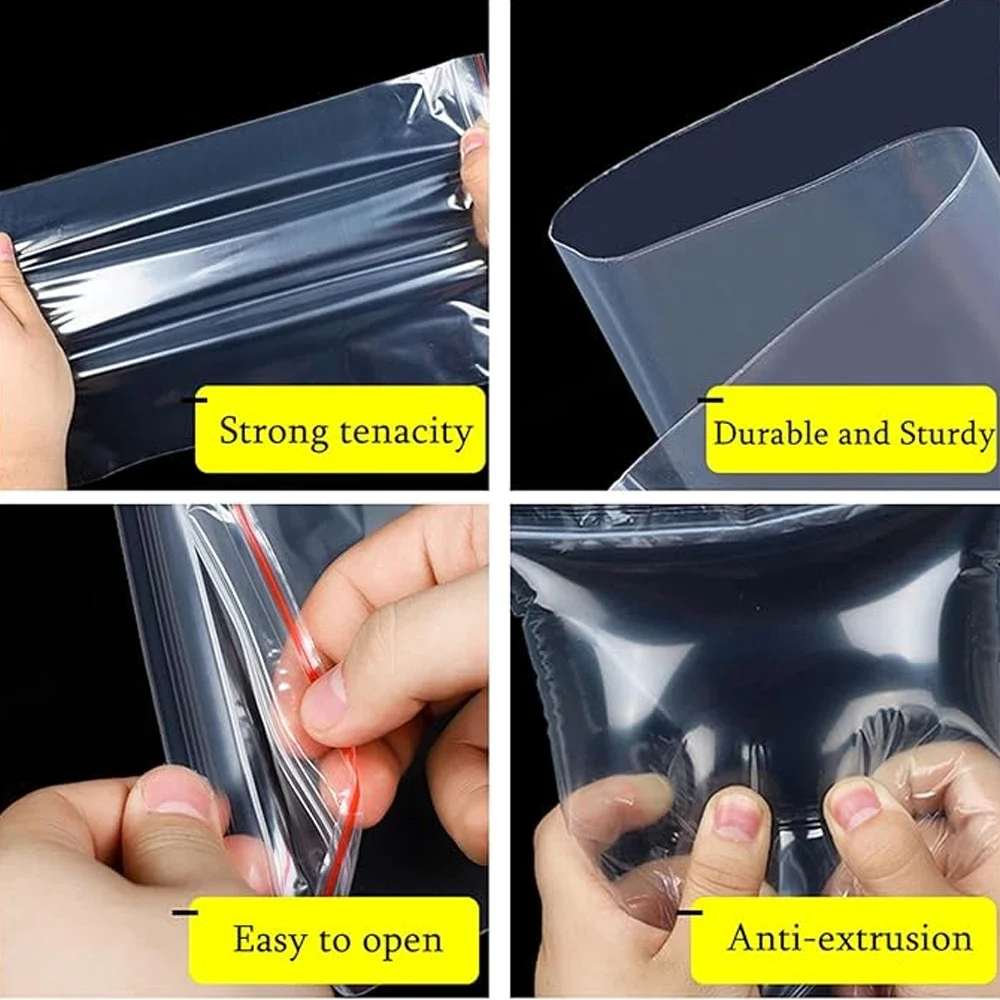100-1000Pcs Reclosable Transpa - Food Storage Locker ulasan dan harga