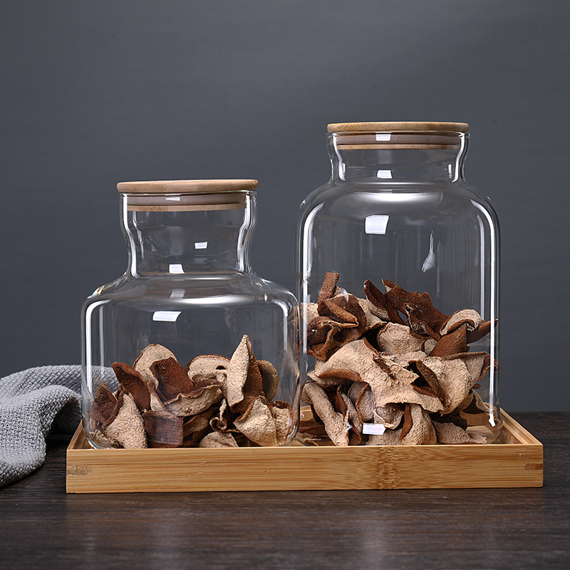 3800ml Bamboo Lid Glass Kitche - Food Storage Glass Containers Large ulasan dan harga