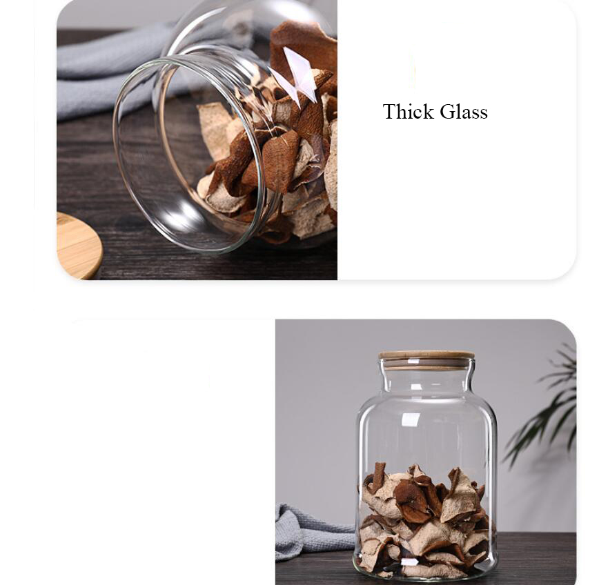 3800ml Bamboo Lid Glass Kitche - Food Storage Glass Containers Large ulasan dan harga