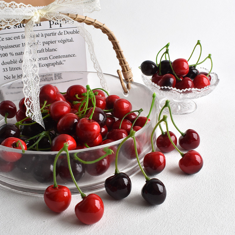 10Pcs Artificial Cherry Fake F - Food Storage On Table ulasan dan harga